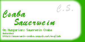 csaba sauerwein business card